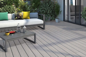 Dasso Bamboo Reversible Grey:Black Reeded XTR Ribbed Hardwood Decking Boards