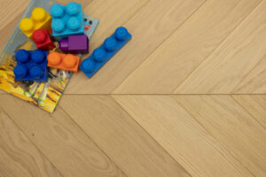 Natural Engineered Flooring Oak Chevron Non Visible Light Brushed UV Lacquered 15 4mm By 90mm By 600mm