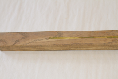 Solid Oak Square Stair Nosing with Brass Silver Stone 25mm By 40mm By 1000mm
