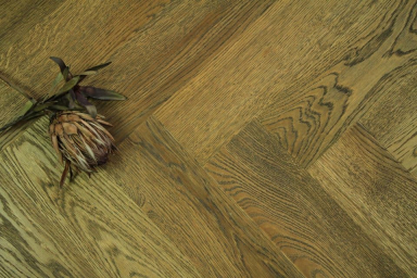 Select Engineered Flooring Oak Click Herringbone Cognac Brushed Uv Oiled 12/3mm By 110mm By 500mm