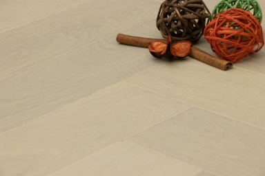 Select Engineered Flooring Oak Click Herringbone Double White Brushed UV Oiled 12/3mm By 120mm By 550mm FL4601 0