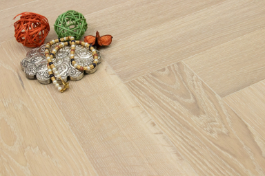 Prime Engineered Flooring Oak Click Herringbone Sunny White Brushed UV Oiled 12/3mm By 120mm By 550mm FL4602 0
