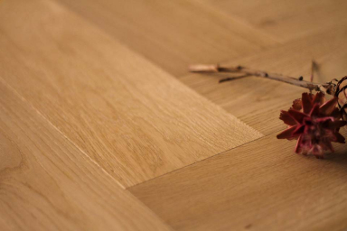 Prime Engineered Flooring Oak Bespoke Herringbone Japan Brushed UV Lacquered 14/3mm By 120mm By 600mm