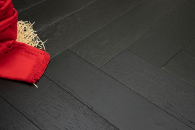 Natural Engineered Flooring Oak Herringbone Jet Black Brushed UV Oiled 15/4mm By 125mm By 600mm FL3988 2