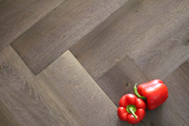 Natural Engineered Flooring Oak Bespoke Click Herringbone Boca Brushed Uv Lacquered 12/3mm By 120mm By 550mm