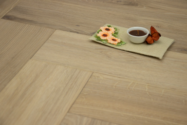 Natural Engineered Flooring Oak Herringbone White Sand Brushed UV Oiled 13/4mm By 140mm By 580mm HB068 11