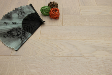 Prime Engineered Flooring Oak Herringbone White Brushed UV Oiled Eco 14/3mm By 98mm By 790mm FL4063 0