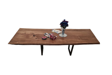 European Oak Dining Room Table Top LiVe Edge UV Lacquered (with Resin) 40mm By 950mm By 2400mm TB015 11