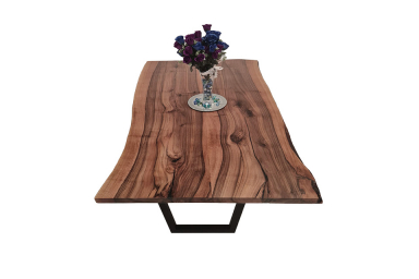 European Walnut Dining Room Table Top LiVe Edge UV Lacquered (with Resin) 35mm By 940mm By 1600mm TB026 3