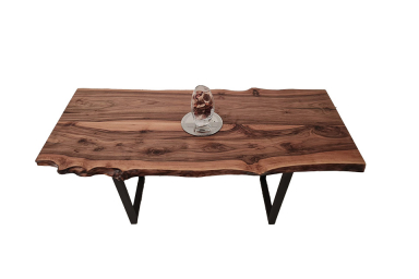 European Walnut Dining Room Table Top LiVe Edge UV Lacquered (with Resin) 40mm By 780mm By 1710mm TB027 3