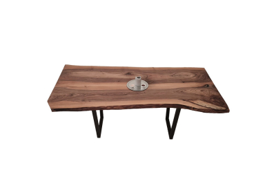 European Walnut Dining Room Table Top LiVe Edge UV Lacquered (with Resin) 38mm By 920mm By 1820mm TB030 3