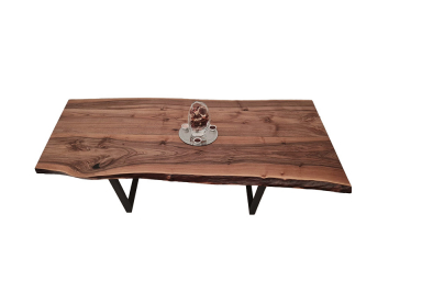 European Walnut Dining Room Table Top LiVe Edge UV Lacquered (with Resin) 38mm By 830mm By 1740mm TB031 3