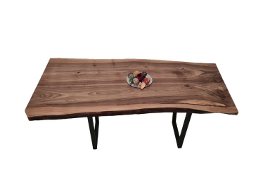 European Walnut Dining Room Table Top LiVe Edge UV Lacquered (with Resin) 35mm By 840mm By 1750mm TB034 3