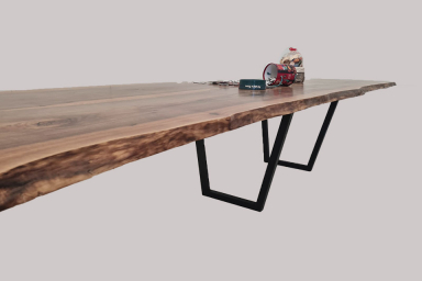 European Walnut Dining Room Table Top LiVe Edge UV Lacquered (with Resin) 38mm By 900mm By 4090mm TB037 3