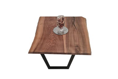 European Walnut Dining Room Table Top LiVe Edge UV Lacquered (with Resin) 38mm By 830mm By 970mm TB046 0