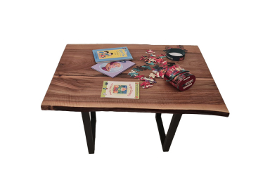 European Walnut Dining Room Table Top LiVe Edge UV Lacquered (with Resin) 37mm By 770mm By 980mm TB047 3