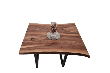 European Walnut Dining Room Table Top LiVe Edge UV Lacquered (with Resin) 38mm By 870mm By 1000mm TB048 3