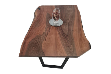 European Walnut Dining Room Table Top LiVe Edge UV Lacquered (with Resin) 38mm By 900mm By 1320mm TB060 3