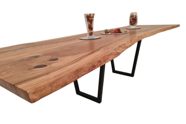 European Oak Dining Room Table Top LiVe Edge UV Lacquered (with Resin) 40mm By 1060mm By 3150mm TB075 2