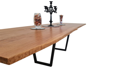 European Oak Dining Room Table Top LiVe Edge UV Lacquered (with Resin) 35mm By 1090mm By 3120mm TB077 2