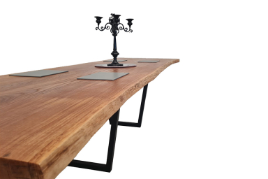 European Oak Dining Room Table Top LiVe Edge UV Lacquered (with Resin) 43mm By 1000mm By 2930mm TB081 4