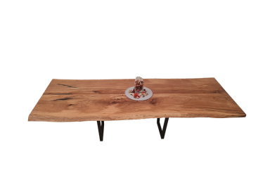 European Oak Dining Room Table Top LiVe Edge UV Lacquered (with Resin) 43mm By 1000mm By 2580mm TB085 4