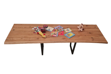 European Oak Dining Room Table Top LiVe Edge UV Lacquered (with Resin) 35mm By 830mm By 2540mm TB086 2