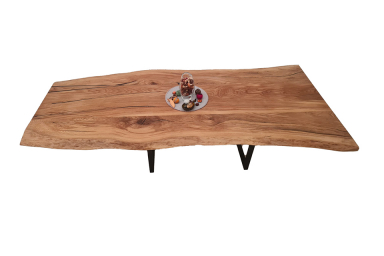 European Oak Dining Room Table Top LiVe Edge UV Lacquered (with Resin) 43mm By 1170mm By 2500mm TB089 2