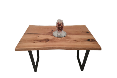 European Oak Dining Room Table Top LiVe Edge UV Lacquered (with Resin) 35mm By 800mm By 1200mm TB092 2