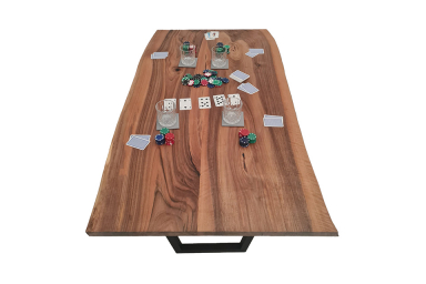 European Walnut Dining Room Table Top LiVe Edge UV Lacquered (with Resin) 35mm By 840mm By 1470mm TB095 3