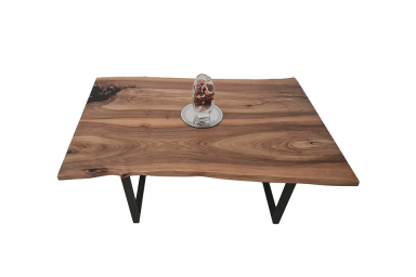 European Walnut Dining Room Table Top LiVe Edge UV Lacquered (with Resin) 35mm By 900mm By 1400mm TB097 3
