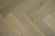 Natural Engineered Flooring Oak Bespoke  Herringbone Silver Tiger Hardwax Oiled 16/4mm By 120mm By 580mm HB030 17