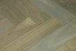 Natural Engineered Flooring Oak Bespoke  Herringbone Cemento Hardwax Oiled 16/4mm By 120mm By 600mm HB026 5