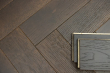 Rustic Engineered Flooring Oak Herringbone Espresso Piccolo Brushed UV Oiled 15/4mm By 90mm By 600mm FL4243 4