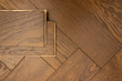 Rustic Engineered Flooring Oak Herringbone Coffee Brushed UV Lacquered 14/3mm By 125mm By 600mm FL4225 4