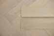 Prime Engineered Flooring Oak Herringbone White UV Oiled 14/3mm By 98mm By 490mm FL4124 4