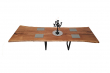 European Oak Dining Room Table Top Live Edge UV Lacquered (with Resin) 43mm By 1000mm By 2930mm TB081 5