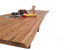 European Oak Dining Room Table Top Live Edge UV Lacquered (with Resin) 35mm By 830mm By 2540mm TB086 4