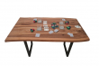 European Walnut Dining Room Table Top Live Edge UV Lacquered (with Resin) 35mm By 840mm By 1470mm TB095 5