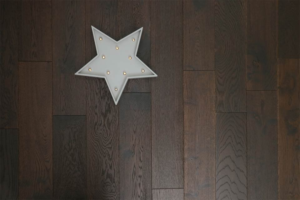 Natural Engineered Flooring Oak Black Tea Brushed UV Oiled 14/3mm By 150mm By 400-1500mm FL1045 1
