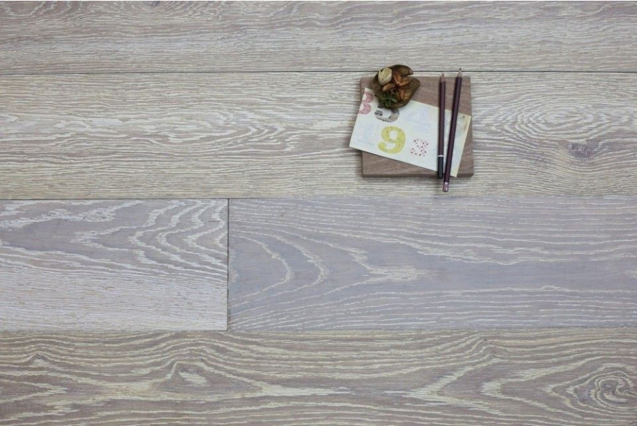 Natural Solid Flooring Oak Brushed UV White Medium 20mm By 120mm By 300-1500mm FL2463 0