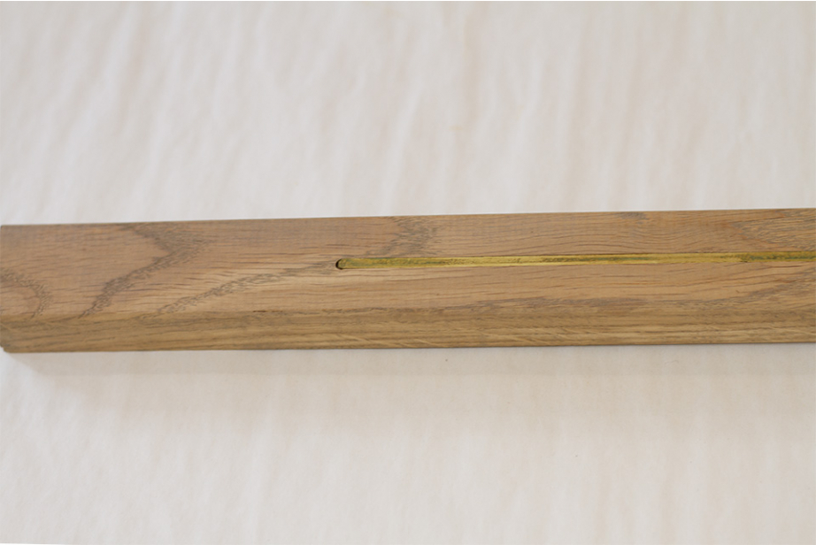 Solid Oak Square Stair Nosing with Brass Silver Stone 25mm By 40mm By 1000mm AC376 1