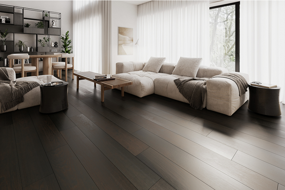 Natural Engineered Flooring Oak Click Black Tea Brushed UV Oiled 14/3mm By 190mm By 1900mm FL2956 1
