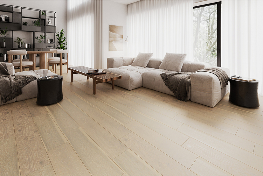 Natural Engineered Flooring Oak Click Double White Brushed Uv Oiled 14/3mm By 190mm By 1900mm FL3161 1