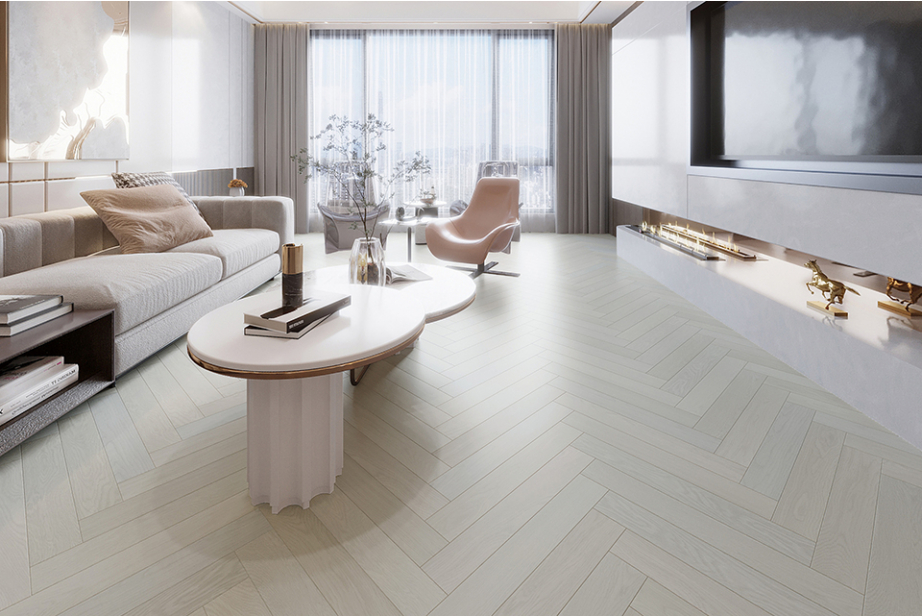 Natural Engineered Flooring Oak Herringbone Vienna Brushed Uv Lacquered 14/4mm By 125mm By 450mm FL4473 4