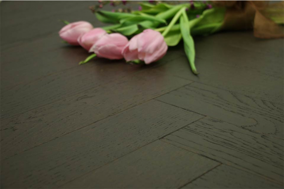 Natural Engineered Flooring Oak Herringbone Dark Cacao Brushed UV Oiled 15/4mm By 90mm By 630mm HB028 1
