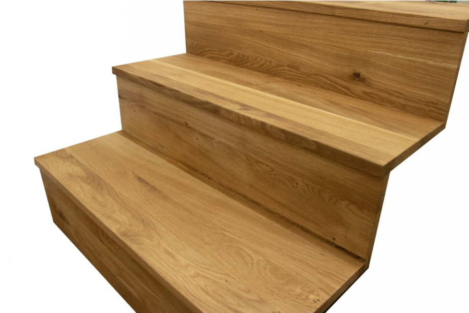 Oak Solid Full Stave Step Unfinished 40mm By 1000mm By 240-300mm ACS273 1