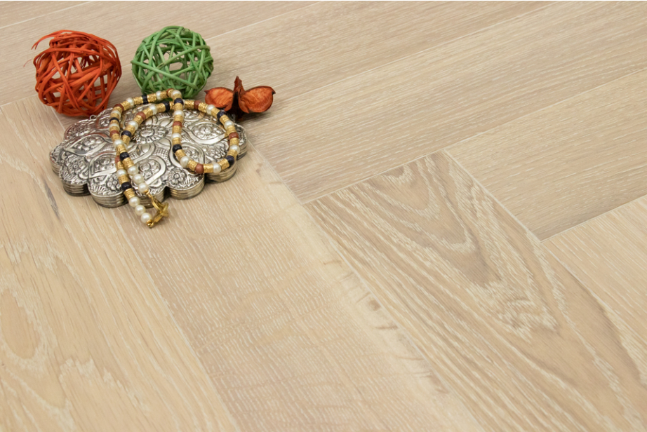 Prime Engineered Flooring Oak Herringbone Sunny White Brushed UV Oiled 14/3mm By 98mm By 790mm FL2827 5