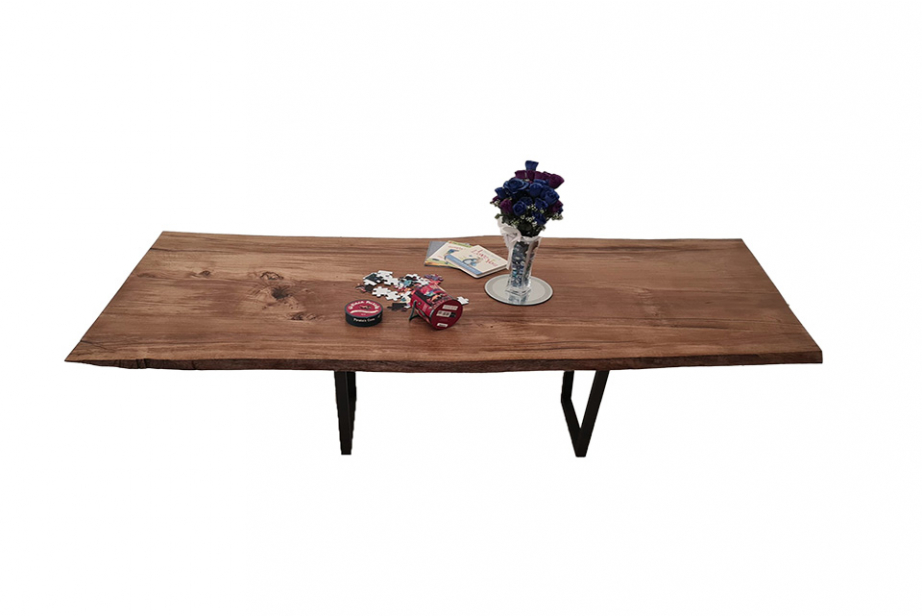 European Oak Dining Room Table Top Live Edge UV Lacquered (with Resin) 40mm By 950mm By 2400mm TB015 11