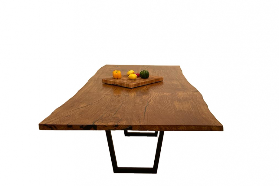European Oak Dining Room Table Top LiVe Edge UV Lacquered (with Resin) 38mm By 1050mm By 2600mm TB021 4